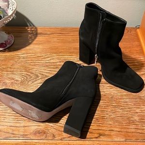 Designer Schutz booties 3-4 In Heel. Black Suede
